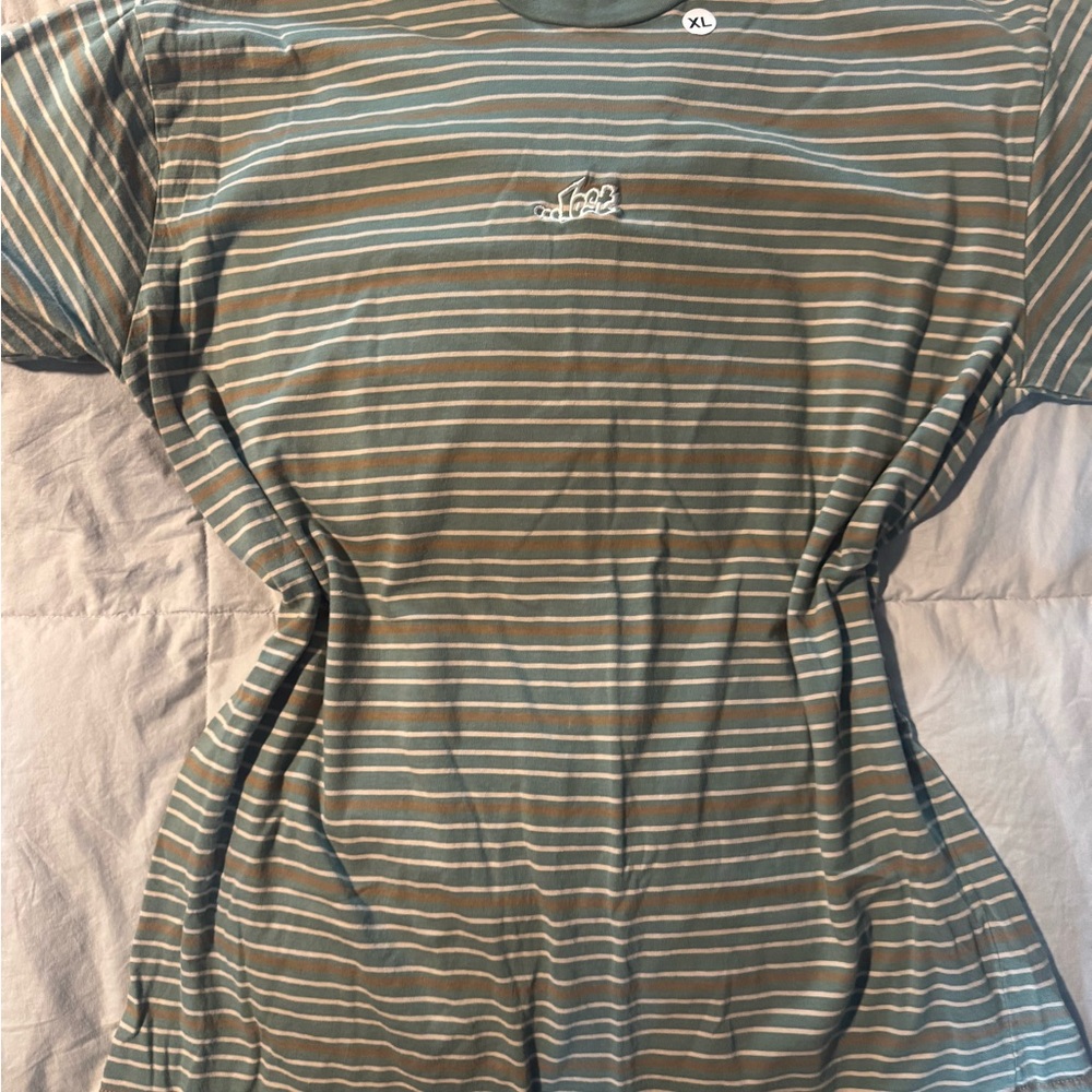 Lost Green and Tan Striped Tee